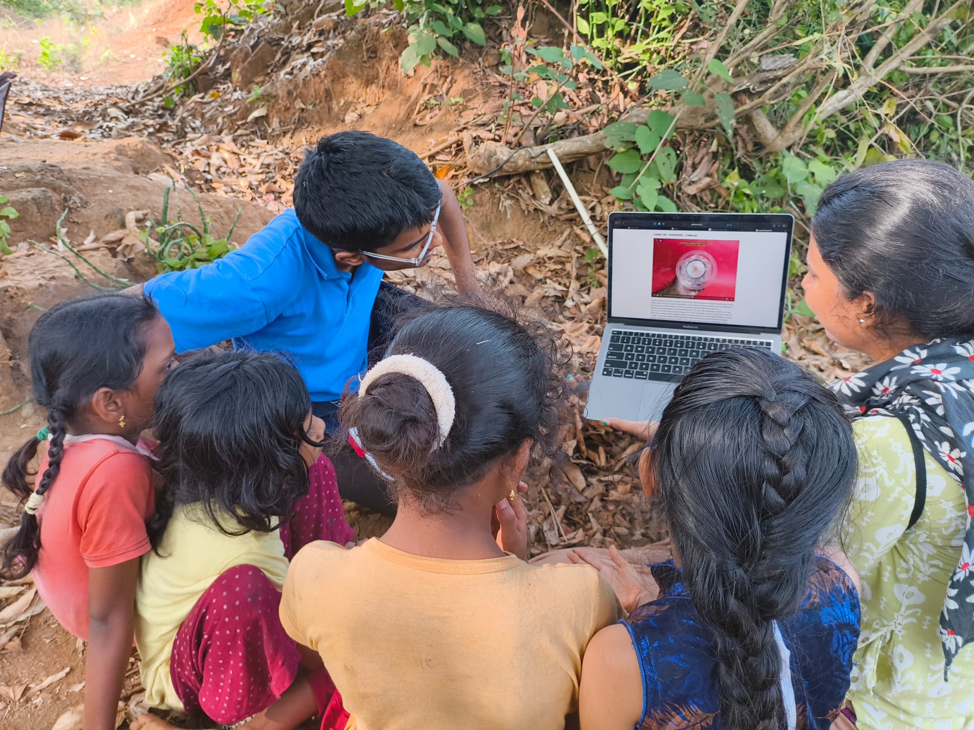Children engaging with educational materials